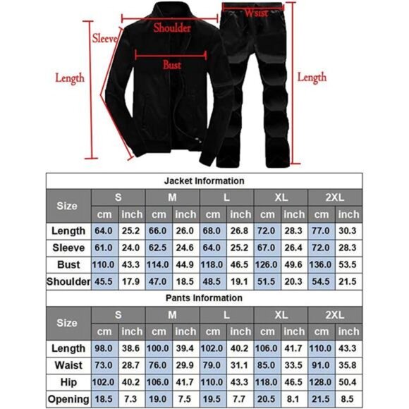 Lavnis Men's Casual Tracksuit Long Sleeve Running Jogging Athletic‎ Sports Set - Picture 4 of 4